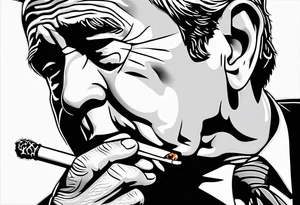 george bush smoking cigarette tattoo idea