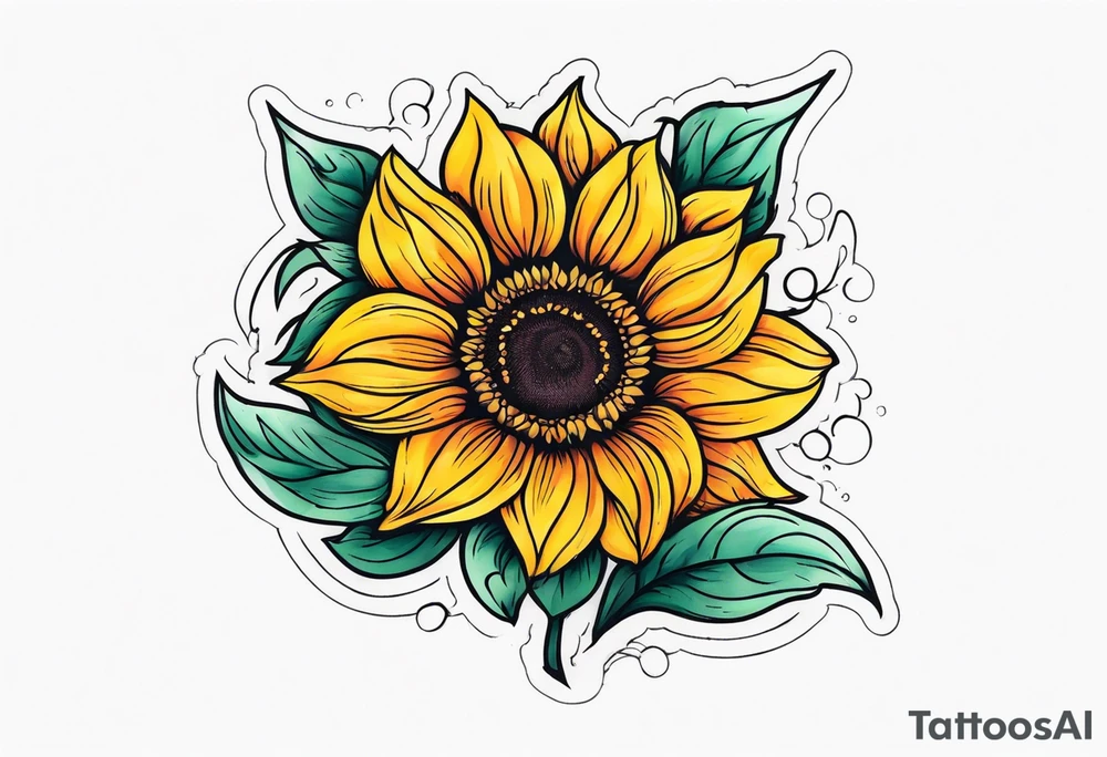 Flower fire an a sunflower tattoo idea