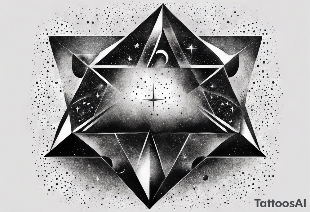 Tesseract and stars tattoo idea