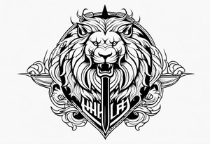 Valhalla sword  dragon lion tattoo idea