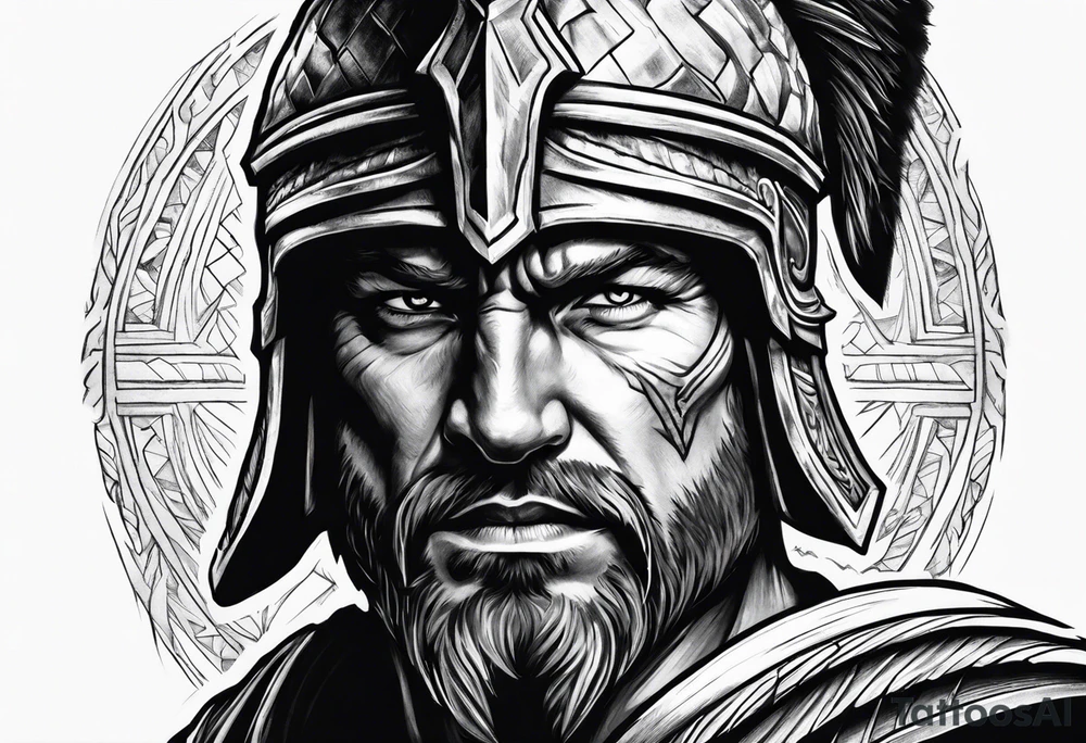 spartan head tattoo idea