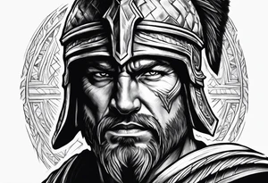 spartan head tattoo idea