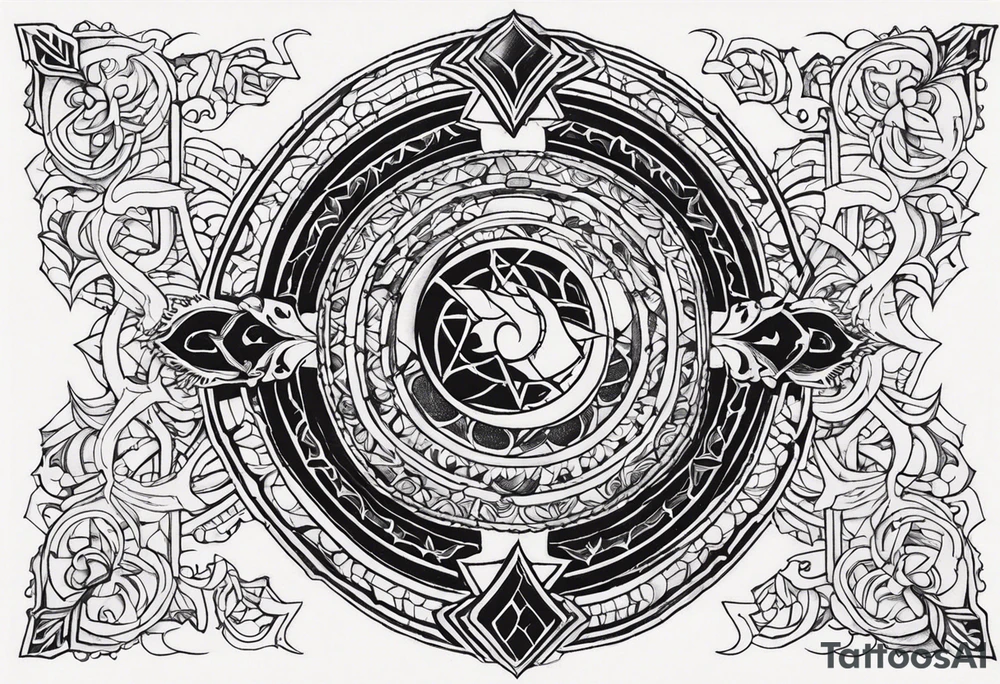 I want a full sleeve berserk cyber sigilism tattoo idea