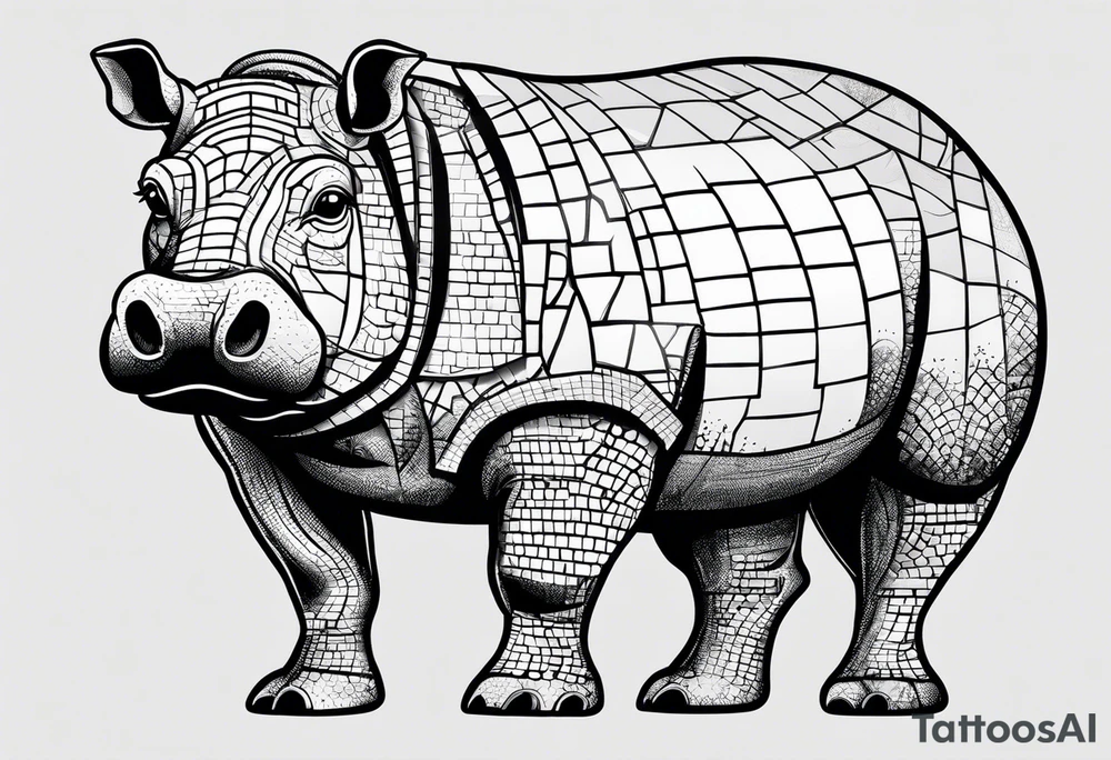 Brick Mason hippo tattoo idea