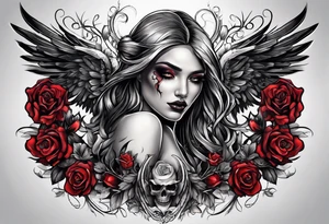 portrait of the angel of death tattoo idea