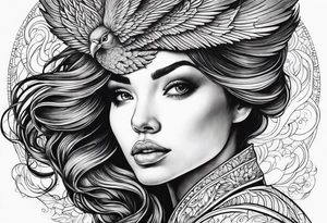 Woman rising like the phoenix tattoo idea