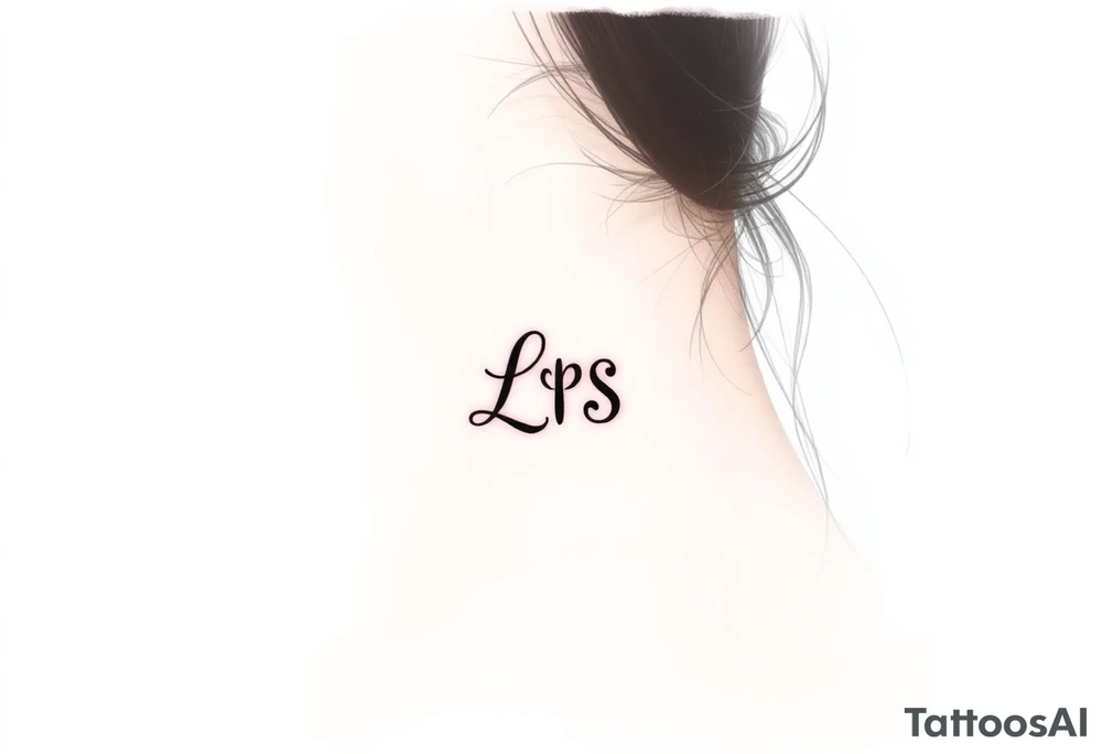 Small Kiss mark with the initials lrs tattoo idea