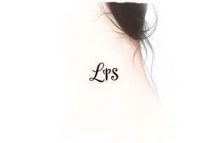 Small Kiss mark with the initials lrs tattoo idea