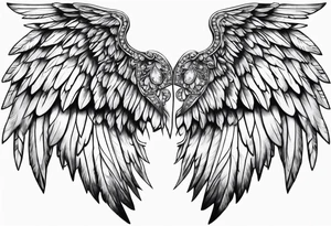Diamond angel wings tattoo idea