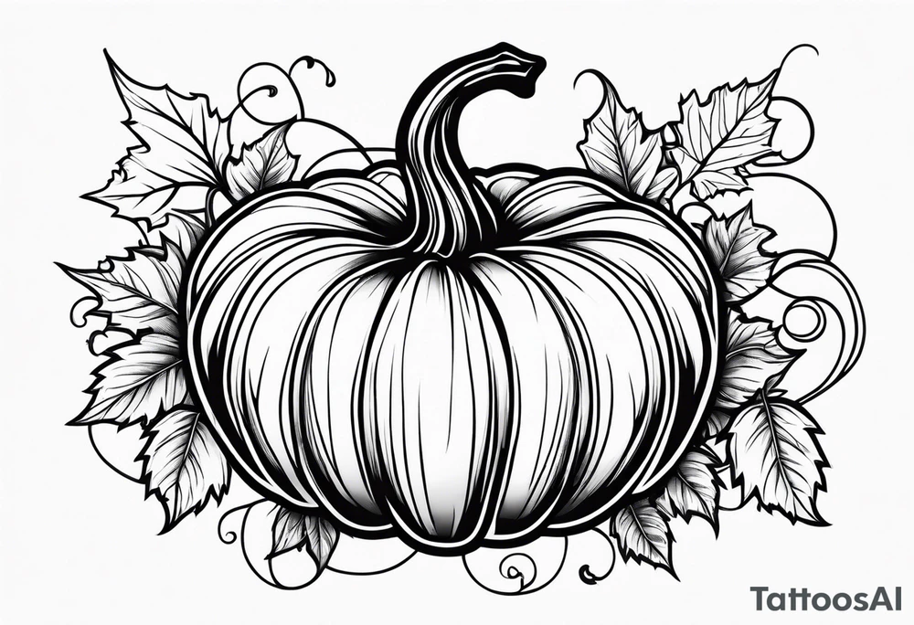 Pumpkin with vines tattoo idea