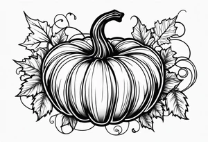 Pumpkin with vines tattoo idea