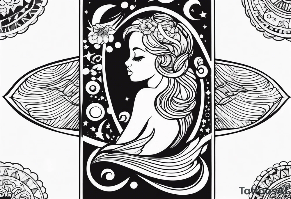 Foetus rectangle vertical tattoo idea