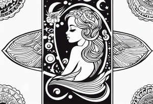Foetus rectangle vertical tattoo idea