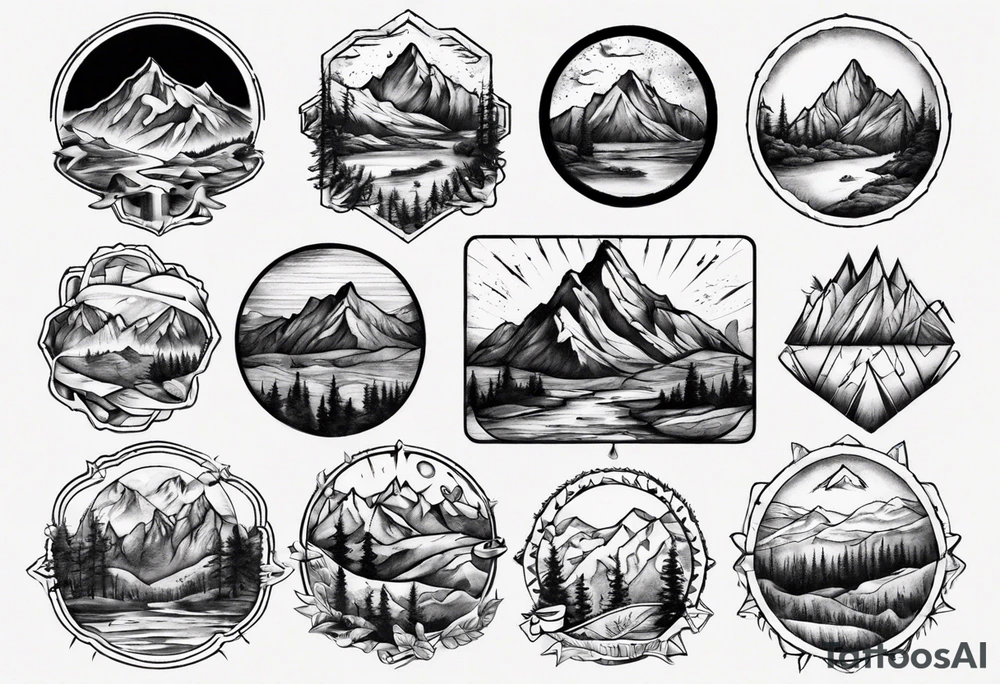 mountain landscape tattoo idea