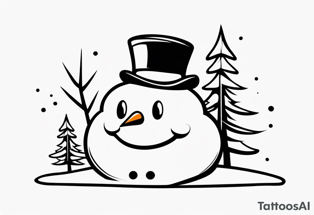 cute snowman tattoo idea