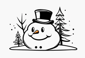 cute snowman tattoo idea