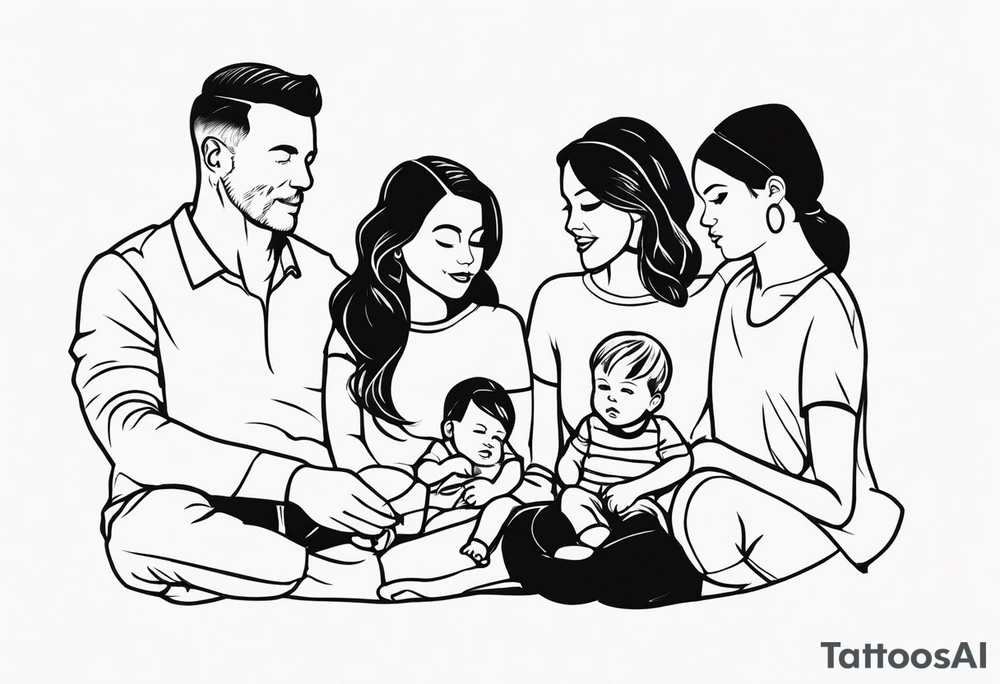 Unbreakable bond, family of five tattoo idea