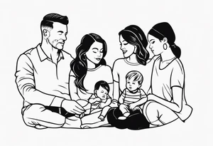 Unbreakable bond, family of five tattoo idea