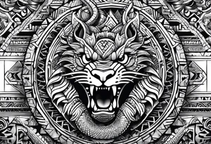 Aztec snake, arm sleeve, tattoo idea