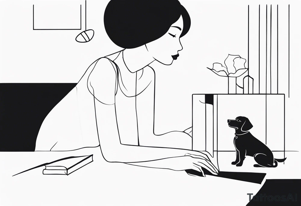 DOG AND PERSON tattoo idea