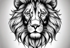 Lion face thigh tattoo tattoo idea