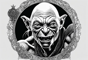 Gollum and the one ring the lord of the rings tattoo idea