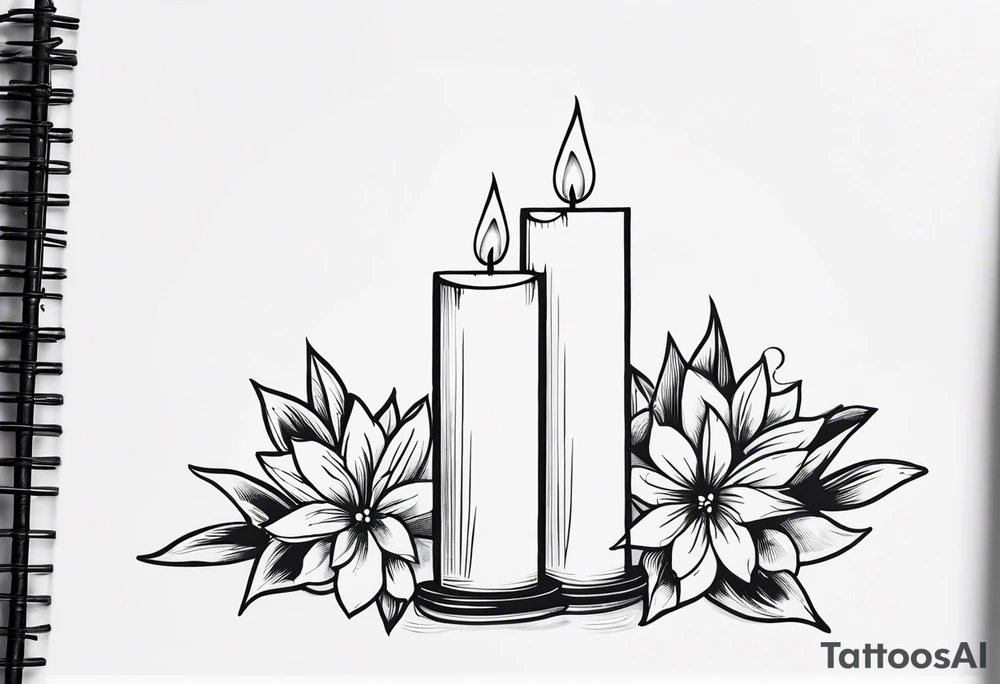 dainty candle tattoo idea