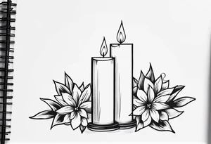 dainty candle tattoo idea