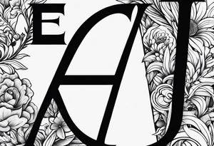 Letters E, M, B tattoo idea