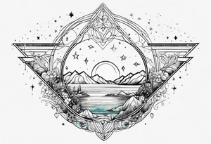 Aquarius geometric constellation calm tattoo idea