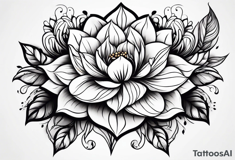 abstract flower tattoo idea
