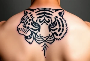 design japanese style tattoo with tiger stripe camouflage tattoo idea