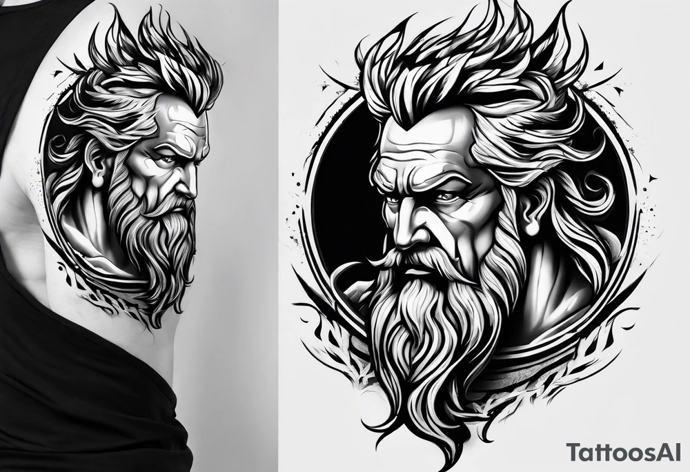 Zeus dominance Lightning strike tattoo idea
