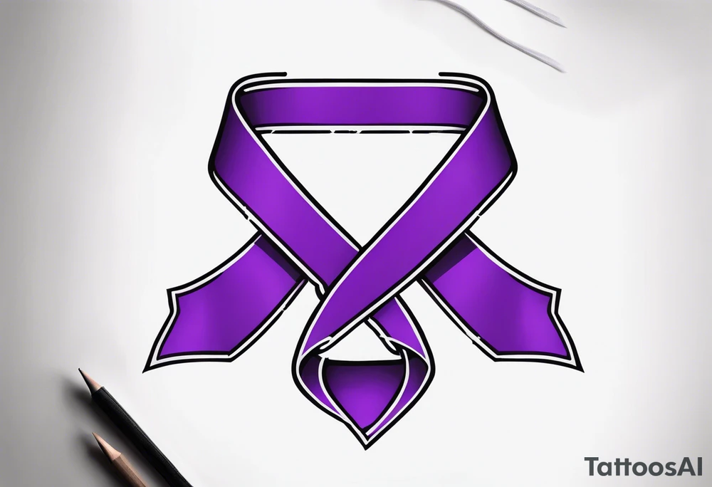 Purple cancer ribbon tattoo idea
