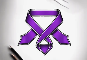 Purple cancer ribbon tattoo idea