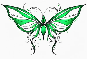 Green fairy wing tattoo idea
