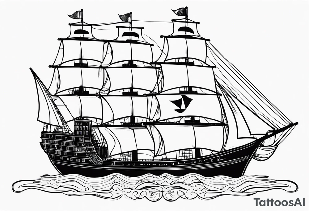 Ship with the names Albie and Crew tattoo idea