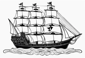 Ship with the names Albie and Crew tattoo idea