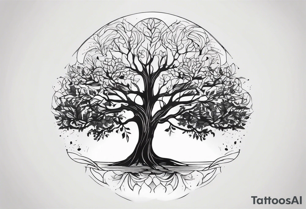 Tree silhouette tattoo idea