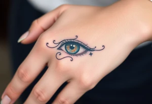 Slave bracelet style, beautiful eye, symbolism, tattoo idea