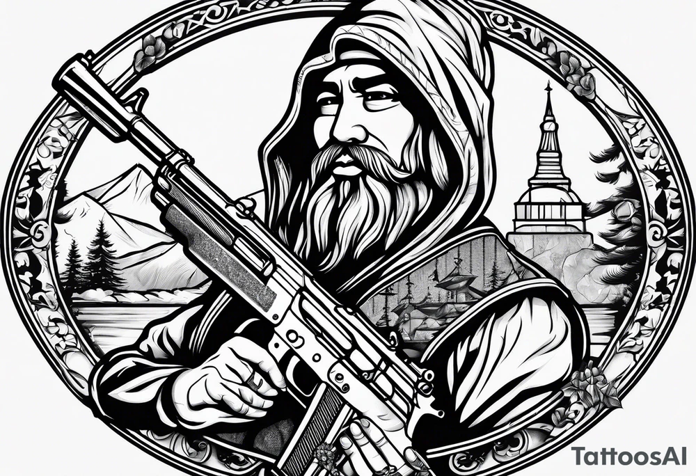 Men with ak47 tattoo idea