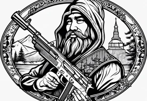 Men with ak47 tattoo idea