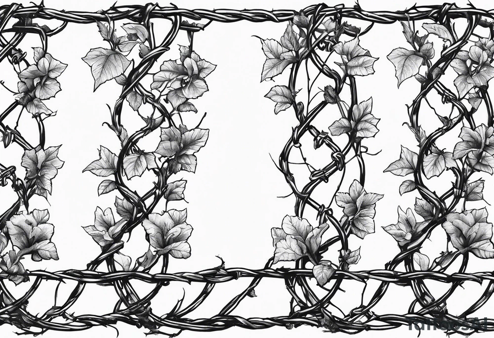 Barbed wire with poison oak vine wrapped around it for a spine tatto tattoo idea