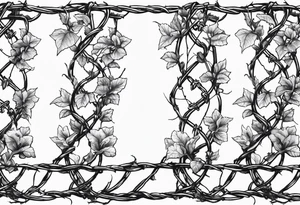 Barbed wire with poison oak vine wrapped  around it for a spine tatto tattoo idea