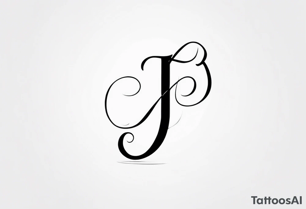 J and R initials cute and small and swirly lowercase simple tattoo idea