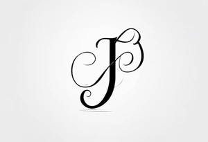 J and R initials cute and small and swirly lowercase simple tattoo idea