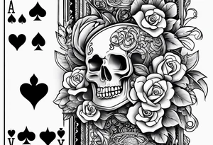 Forearm sleeve tattoo with playing cards and hearts tattoo idea