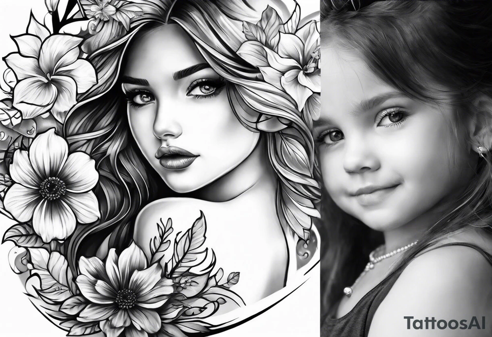 tattoo to represent that I have 3 children (girls). For inspiration I like flowers, the beach. Tattoo is for ribcage down side of body tattoo idea