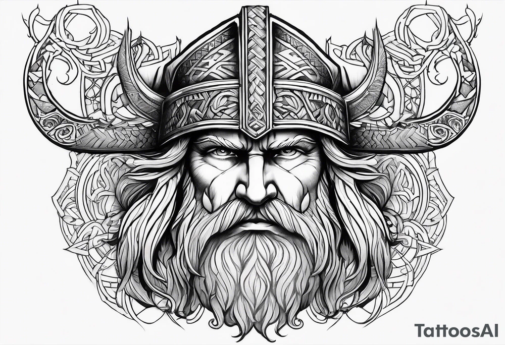odin face nordic tattoo idea