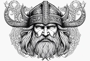 odin face nordic tattoo idea